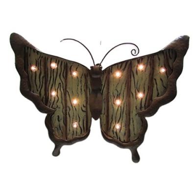 China Europe metal butterfly with LED lamp for garden decor for sale