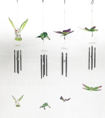 China USA Acrylic Butterfly Dragonfly Frog Hummingbird Wind Chimes for Garden for sale