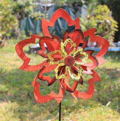 China Garden Decoration Metal Garden Kinetic Wind Spinner Stakes Outdoor Decor for sale