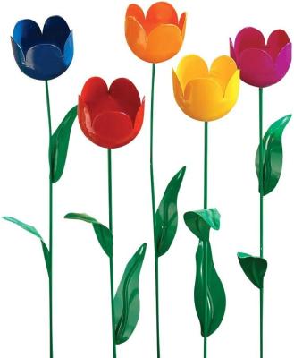 China Art Decor Garden Plant Pick Lily Flowers Stake Patio Decoration Yard Stake for sale