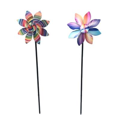 China Garden Decor Metal Wind Spinner Mini Stakes Wind Mill Outdoor Colorful Decor for sale