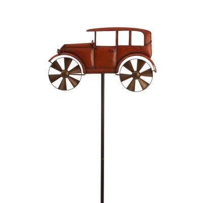 China Garden Decor Metal Wind Spinner Car/Truck/Bike Yard Stake Garden Ornament for sale