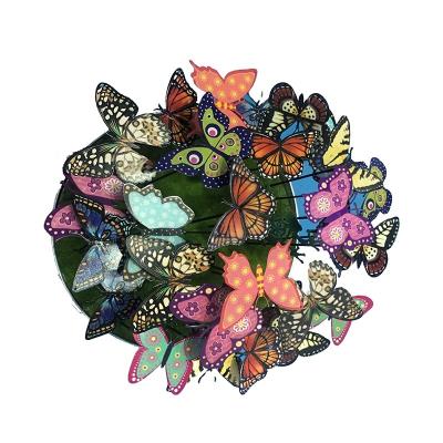 China Wind Art Spinners Yard Decorations Wind Spinners Patio Colorful Flower Yard Stakes Metal Butterfly 3D Miniature Fairy Butterflies Garden Decorations for sale