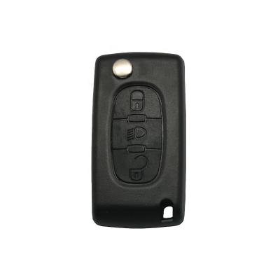 China Replace Car Key ForCitroen 3 Buttons Light Symbol With Battery Holder Key Shell(Blade without spline) for sale