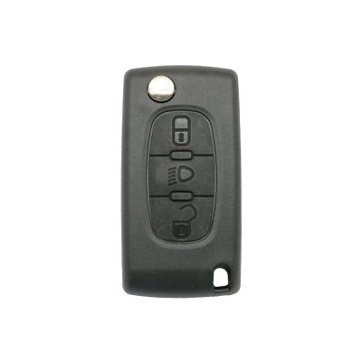 China Replace Car Citroen 3 Key Buttons Light Symbol With Battery Holder Key Shell (Blade With Groove) for sale