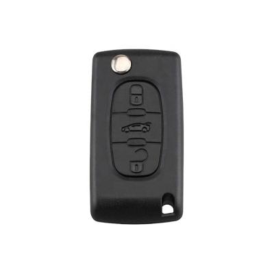 China Replace Car Key Remote Key ForCitroen 3 Button Trunk Button(folding blade) 433 ASK MHz,Battery on the cover for sale