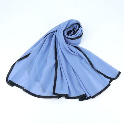 China Malaysian Scarf Hijab Chiffon Hijab Scarves Hemming Premium Muslim Women Shawl Summer Chiffon Long Headscarf Ladies High Quality for sale