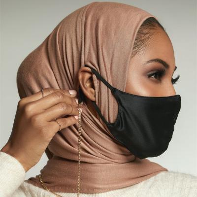 China 2022 New Fashion Design Fashion Hijab Scarf Women Shawl Cotton Tank Top Hijabs Earphone Snap Medical Ear Hole for sale