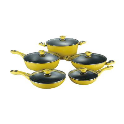 China Sustainable Restaurant heavy metal pan and pan kitchen aluminum non stick cooking pan cookware sets for sale