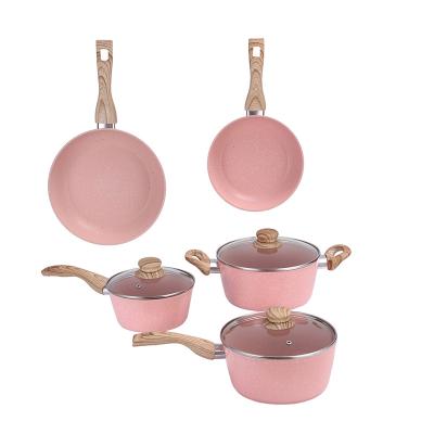 Chine Sustainable Cheap two ear sauce soup pot non stick wheat meal stone kitchen set pot and pot set à vendre