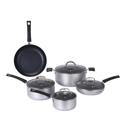 Cina Sustainable Household cooking utensils Milk heating pot Aluminum non stick cooking set Making pot and pot set in vendita