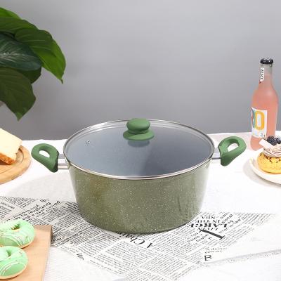 Chine Sustainable Cookware aluminum marble coating induction bottom energy-saving soup pot non stick cooking pot à vendre