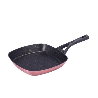 China Nonstick Hot selling aluminum non stick cooking utensils Metal induction bottom 24cm flat pan Square frying pan cookware for sale