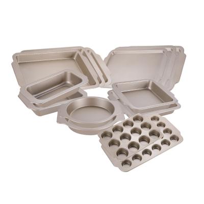 중국 Sustainable Customizable cake baking tray dessert round baking tray non stick pizza bread bakeware 판매용