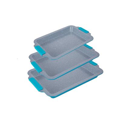 中国 Sustainable Bake tray set square multi-functional 14 inch cake tray for baking non stick baking biscuit tray 販売のため