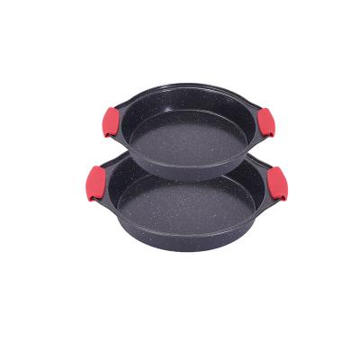 China Sustainable Carbon steel silicone handle non stick 11 inch pizza slice pan pan fried pizza pan Te koop