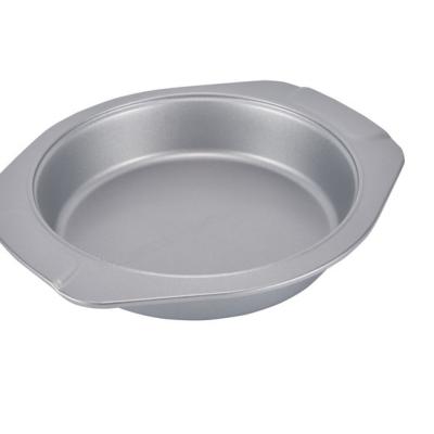 China Sustainable Baking pan Silicone non stick round muffin pan Carbon steel baked pizza pan for sale