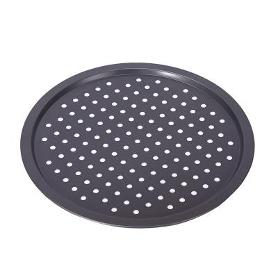 China Sustainable Non stick pizza tray cooling rack Carbon steel square French fries tray with holes for sale