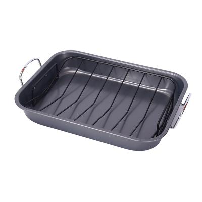 China Sustainable Two in one multi-function smokeless oven Chicken barbecue tray with cooling rack à venda