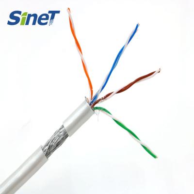 Κίνα Factory Directly 4 Pairs 24AWG 0.50MM CCA CU Copper Double Shielded SFTP Cat5e Ethernet Cable With Braiding προς πώληση