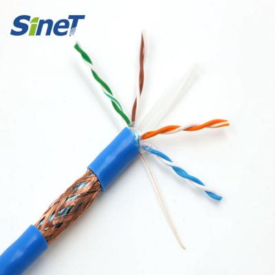 中国 Any Color Available High Performance 4 Pairs 23AWG 0.57mm CCA CU Copper SFTP S/FTP Cat6 Cables 販売のため