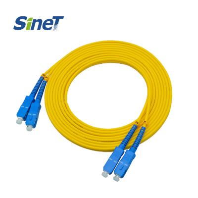 China FC/SC/LC/ST UPC Polish Single Mode Fiber Optical Jumper 1m 3m 5m Yellow Fiber Optical Patch Cord en venta