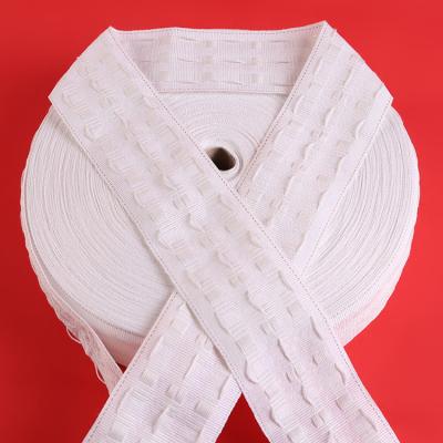 China 100% Polyester Simple Style Header Curtain Strip White White For Wave Curtains for sale