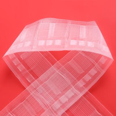 China 2019 100% polyester single transparent nylon turket curtain accessories OEM service hang rise sash pleat tape for sale