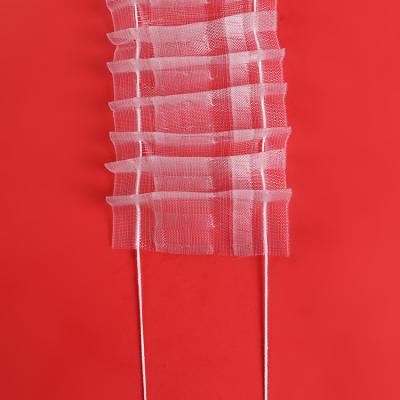 China Hot Selling Polyester Yarn Trim Single Net Deep Net Pleat And Sheer 100% Sheer Curtain Tape Roll For Curtains for sale