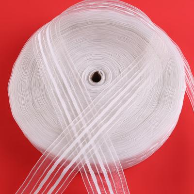 China Single Wholesale Polyester Raw Material Sheer 100% Polyester Curtain Strip For Window for sale