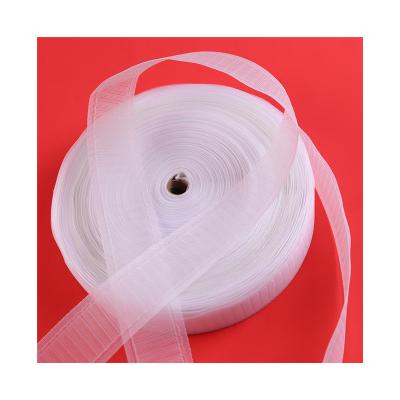 China Quick-delivery 4.8cm Single Sheer 100% Polyester Curtain Strip For Home for sale