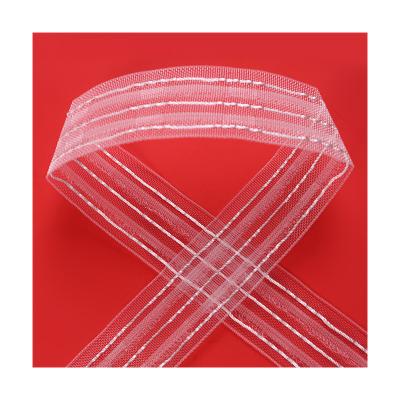 China Wholesale Transparent 100% Polyester Single Stripe Curtain Strip 3.7cm For Home Use for sale