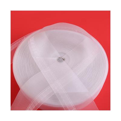 China Quick-delivery 7.5cm single sheer 100% polyester curtain strip for home decoration for sale