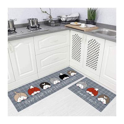 China High Quality Printed Anti-slip Kitchen Mat Washable Absorbent Washable Kitchen Rugs Anti Fatigue Super Comfortable Kitchen Floor for sale