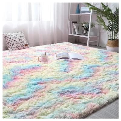 China Europe Style Washable Carpet Single Fluffy Non-slip Fluffy Carpet Soft Shaggy Blanket Customized for sale