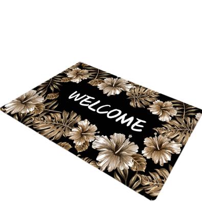 China Washable Indoor Outdoor Floor Mat Polyester Mat Anti Slip Floor Door Mat Front Entry Floor Mat for sale