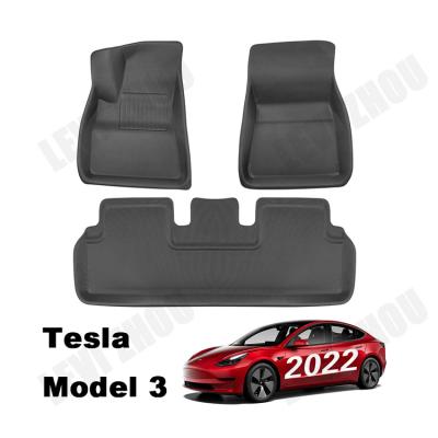 China Waterproof/Dustproof/Anti-Slip/Easy To Clean Tesla Model 3 Floor Mats All Weather Anti-Slip Waterproof Car Floor Liner Custom Fit 2017-2022 for sale