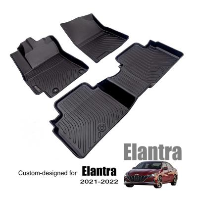 China Waterproof/Dustproof/Non-Slip/Easy Clean Custom Fit Floor Mats Fit For 2021 2022 Hyundai Elantra All Weather Black Stripe Car Mats for sale