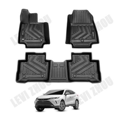 China Waterproof/Dustproof/Anti-Slip/Easy Clean Custom Fit All Weather Floor Mats Liner Set 2 Row Black Stripe Compatible With Toyota 2021-2023 Venza for sale