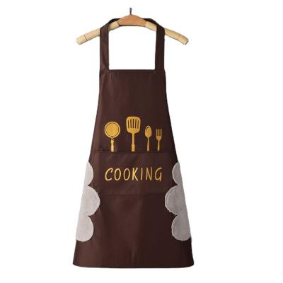 China AP004 Oil and Water Proof Kitchen Apron Waterproof Oil-proof Home Kitchen Apron Men and Women Adjustable Bib with Pocket Tool Cleaning Accessories for sale