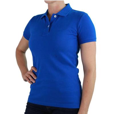 China PL064 Anti-Wrinkle 95% Cotton 5% Spandex Promotional Women's Polo Eco-Friendly T-Shirt for sale