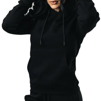 China HD002 Anti-Wrinkle Popular Factory Manufacture Black Hoodie For Women Cotton Premium Sweatshirts for sale