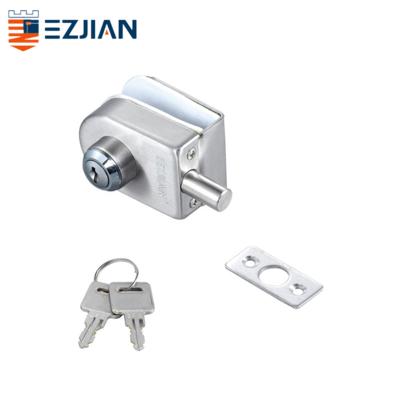 China Modern Single Open Stainless Steel Frameless Glass Door Lock for sale