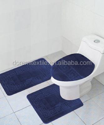 China Eco - Friendly Microfiber Bathroom Rug 3 Piece Set Cover for sale