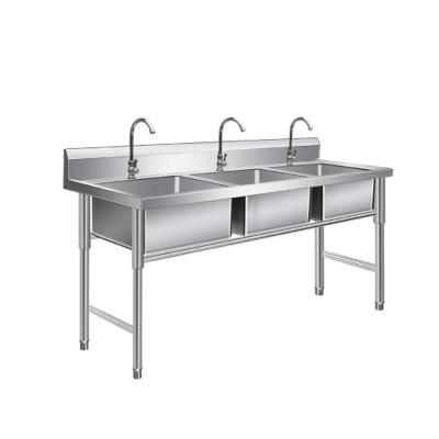 China With Faucet Factory Price Commercial Equipment Restaurant Kitchen Furniture 304 Stainless Steel sink Work Table for sale