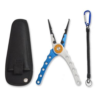 China Hook Remover Stainless Steel HOT Jaw Multifunctional Long Split Circlip Pliers With Aluminum Braid Cutters Fish Cutting Lines Tool Fishing Pliers for sale