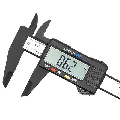 China Portable Black Silver Light Fiber Carbon Steel Stainiess Color 6INCH Electronic Digital Vernier Caliper Plastic Tool For Jewelry for sale