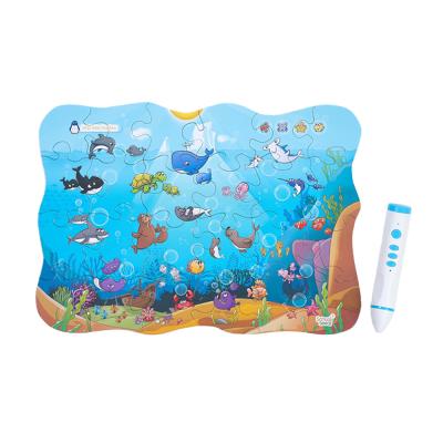 China Educational Toy Jigsaw Puzzle For Children To Learn About The Ocean World Knowledge Multilingual Customized Kids Educational Reading Toy for sale