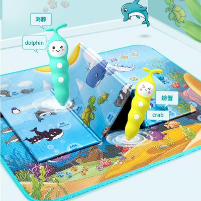 China Educational Toy Audio Preschool Educational Children Talking Mat Baby Play Soft Touch Animal Crawling Folding Mat for sale