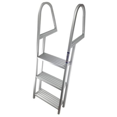 China Folding Ladders Foyo Marine Pontoon Boat Aluminum 3 Step Heavy Duty Removable Dock Ladder for sale